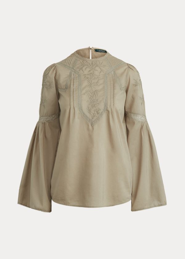 Top Ralph Lauren Embroidered Bell-Sleeve Mulher 93540-UFHC